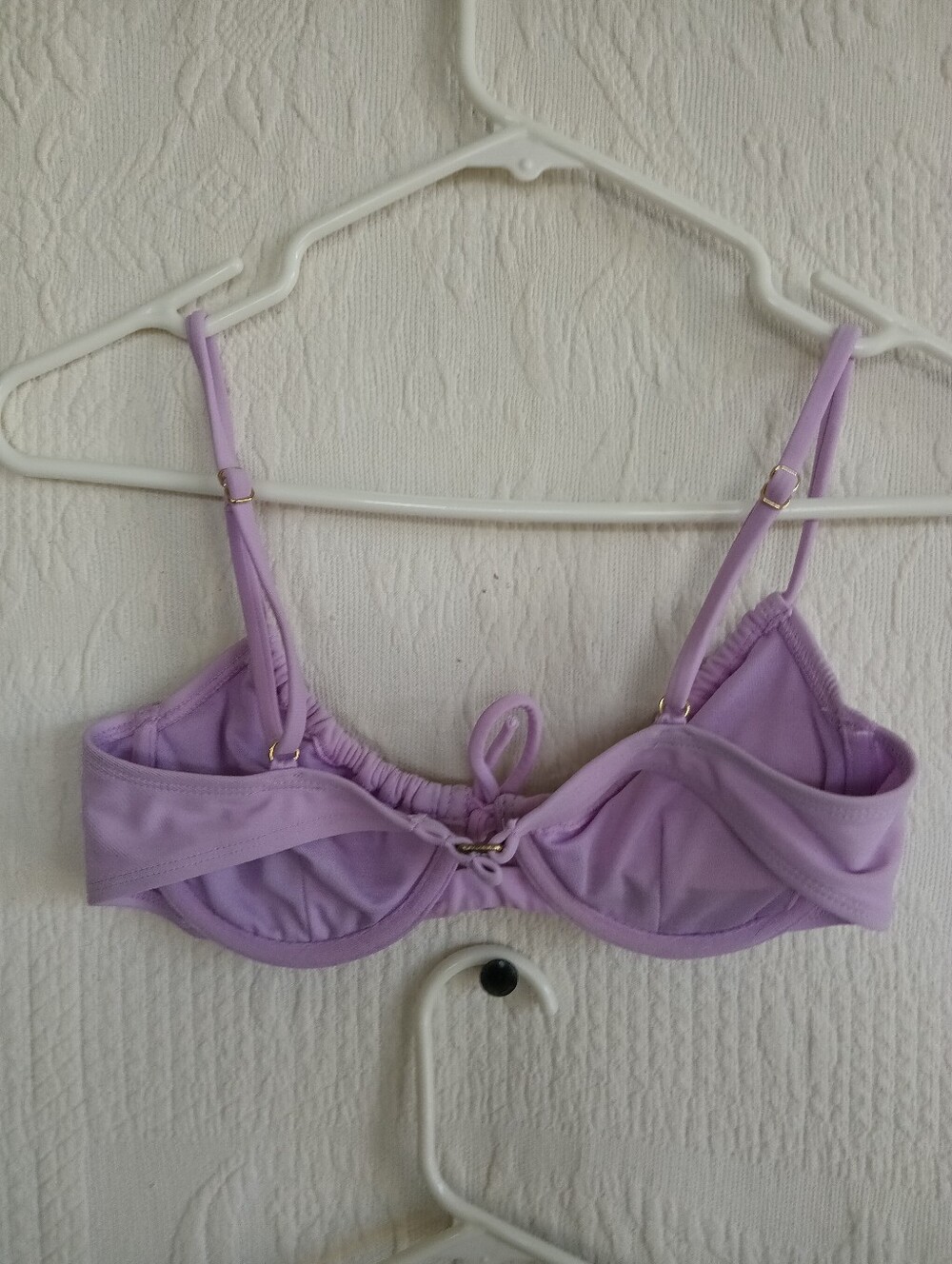 Kona Sol Lilac Tie-Front Bikini Ruched High Waist Underwire Tropical Flowers MED - Picture 11 of 15